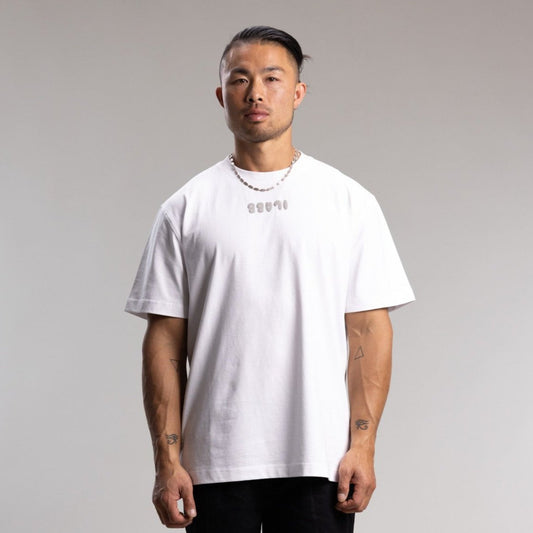 Puff Block Tee Unisex WHITE