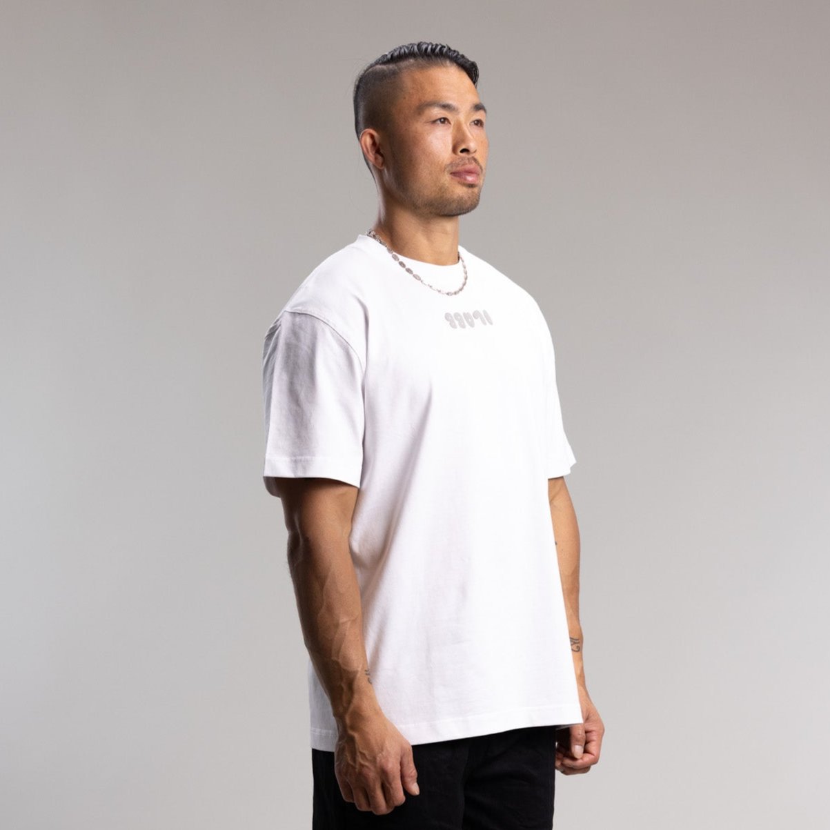 Puff Block Tee Unisex WHITE