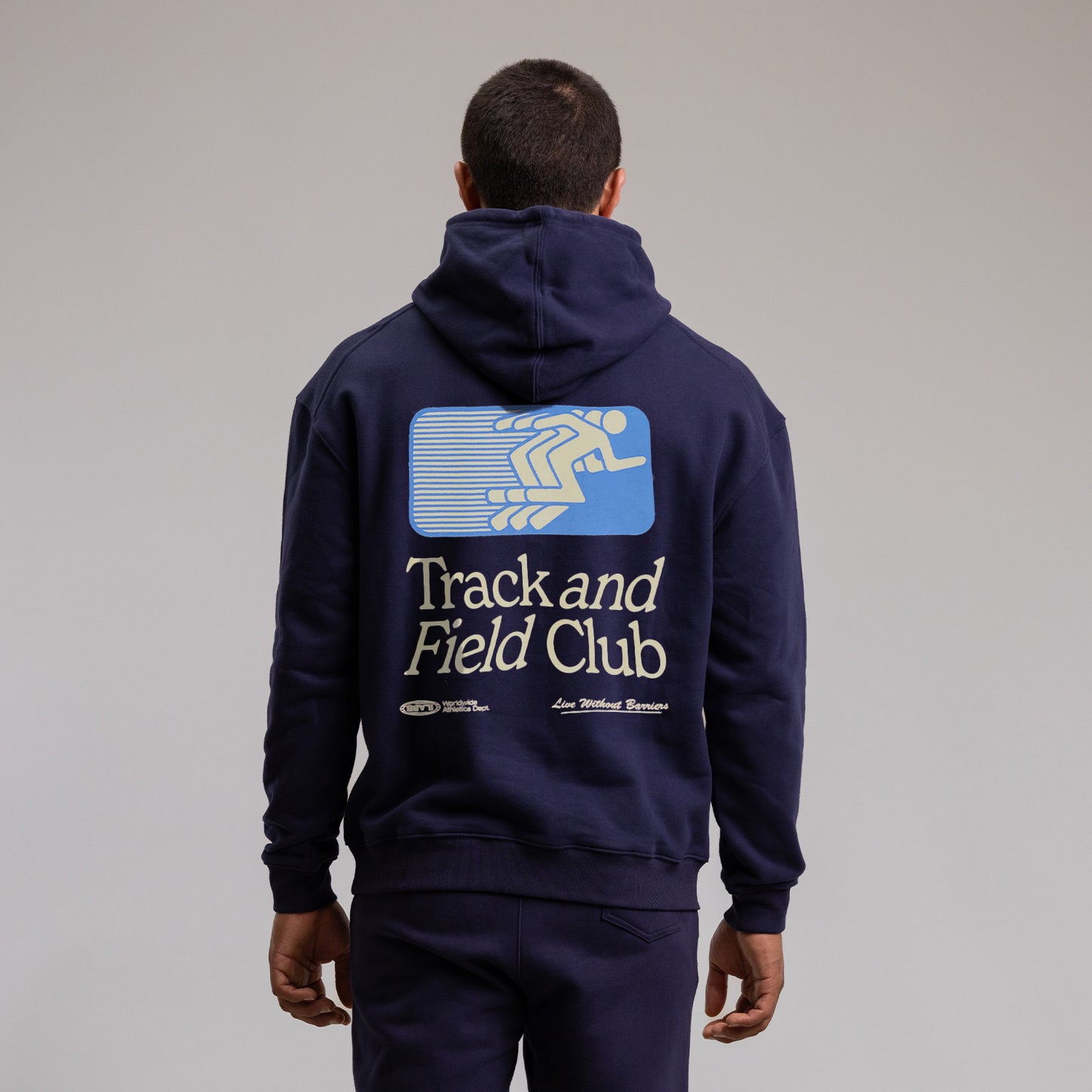 Track And Field Block Hood Unisex NAVY