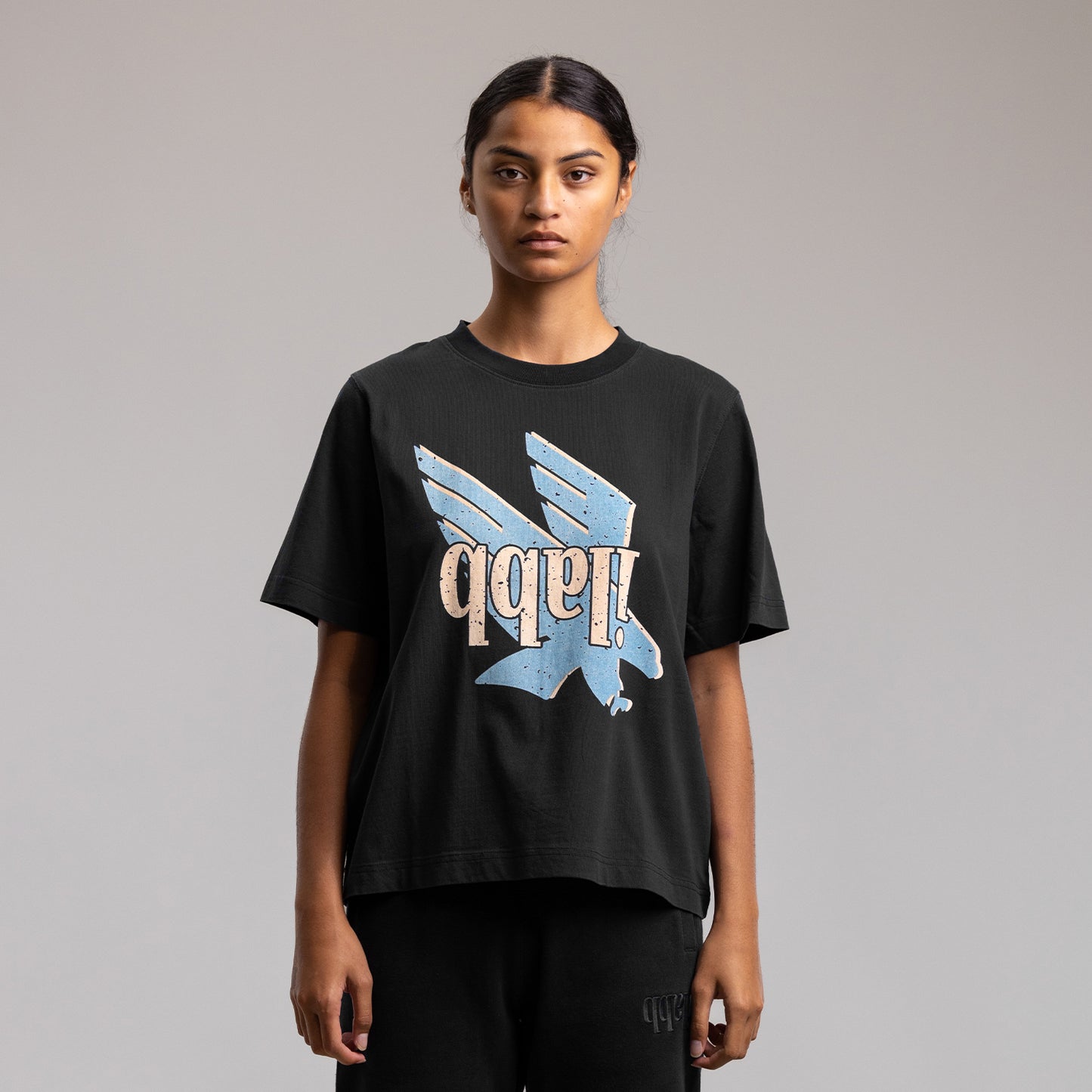 Racing Bird Heritage Block Tee Women's WASHED BLACK